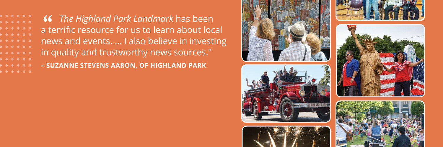 The Highland Park Landmark banner