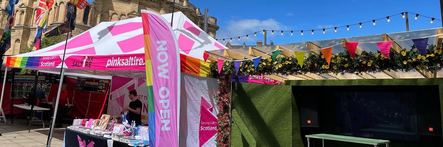 Pink Saltire SCIO banner