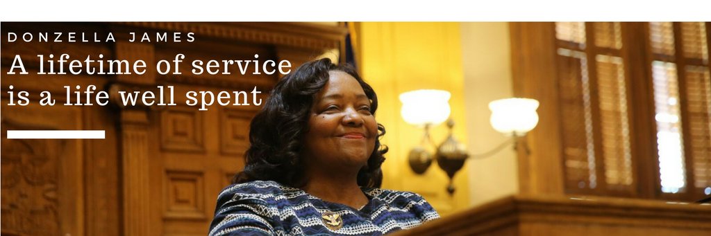 Sen. Donzella James banner