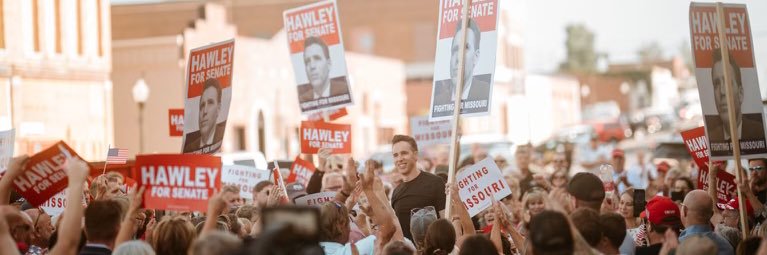 Josh Hawley's banner