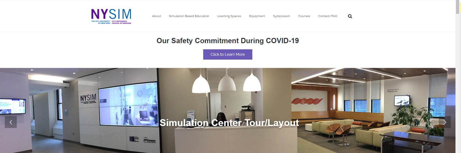New York Simulation Center for the Health Sciences banner