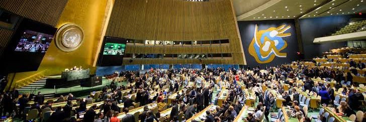 Albania in UN banner