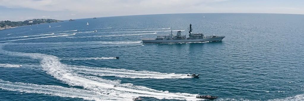 HMS Portland's banner