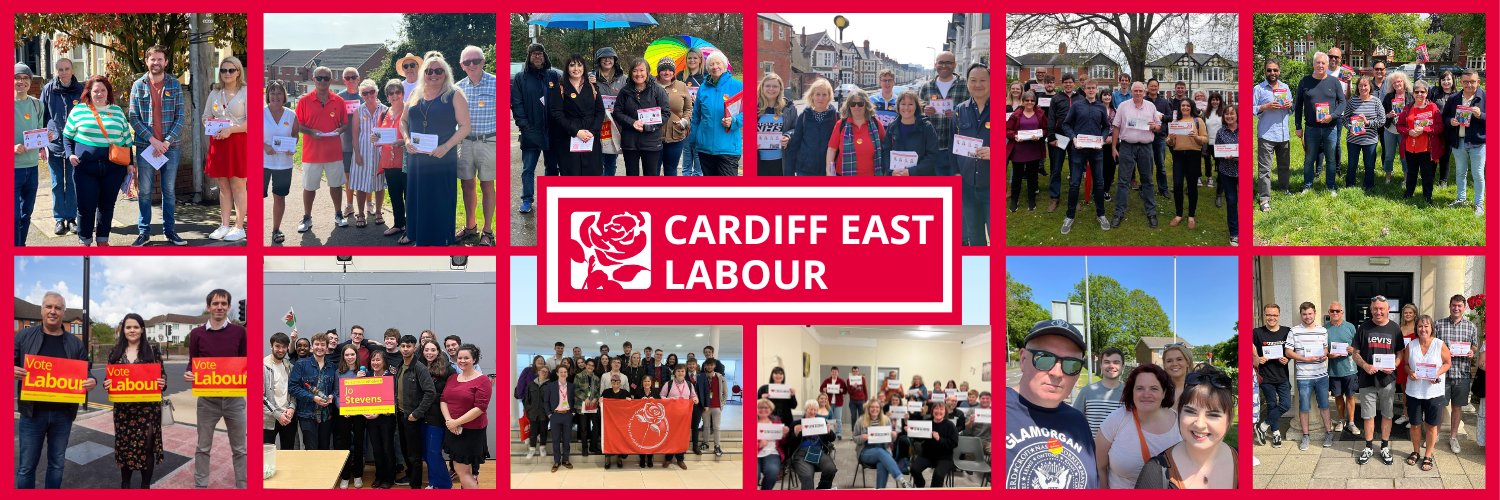 Cardiff East Labour Party's banner