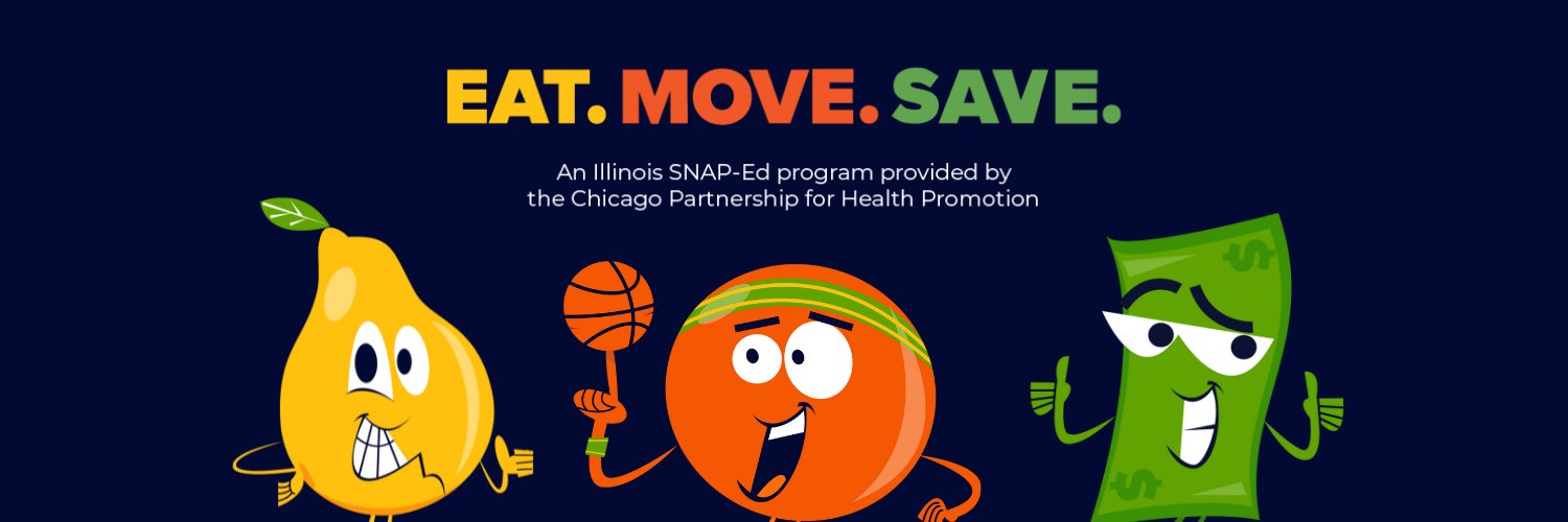 Eat. Move. Save. Chicago banner