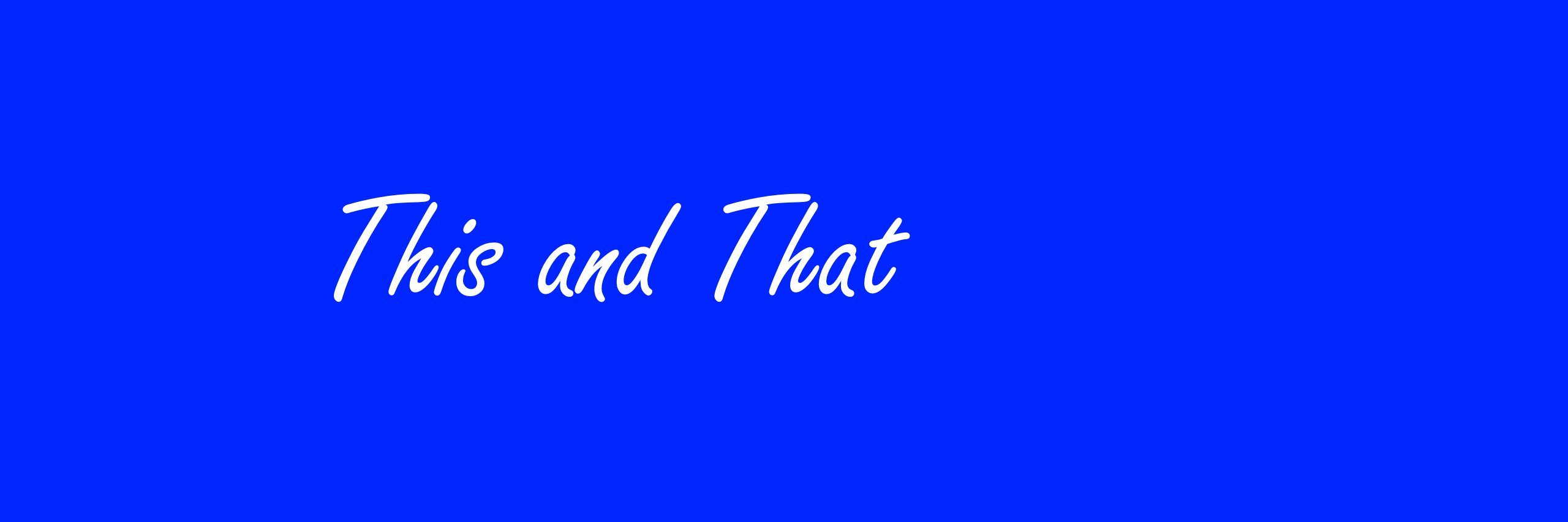 This and That banner