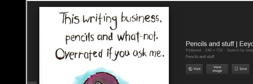 This writing business. Overrated if you ask me. banner