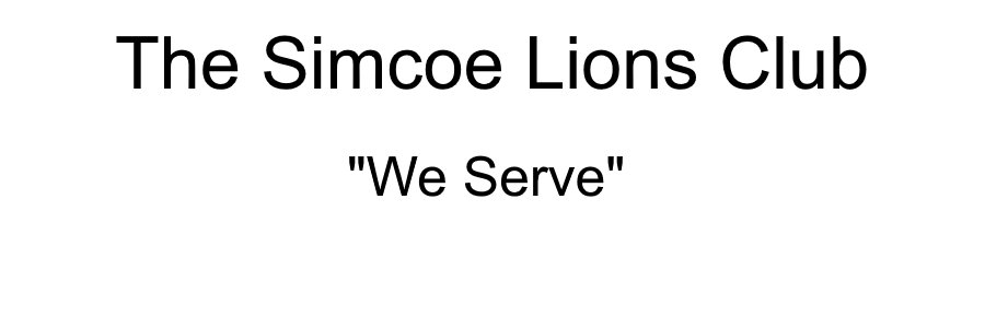 The Simcoe Lions Club banner