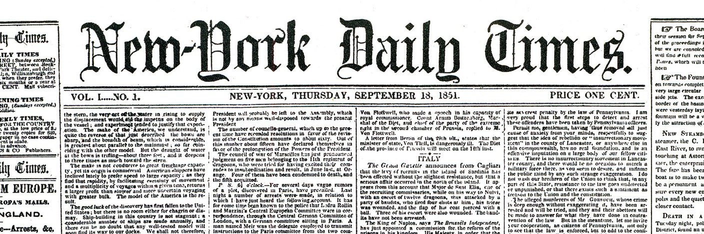 The New York Times Archives banner