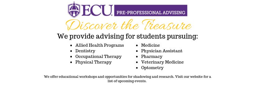 ECU Pre-Professional Advising Center banner