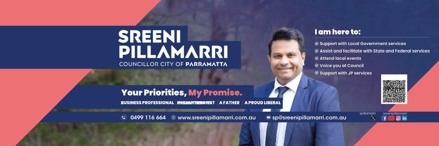 Sreeni Pillamarri | Councillor City of Parramatta banner