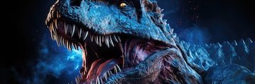 Blue Tyrannosaurus banner