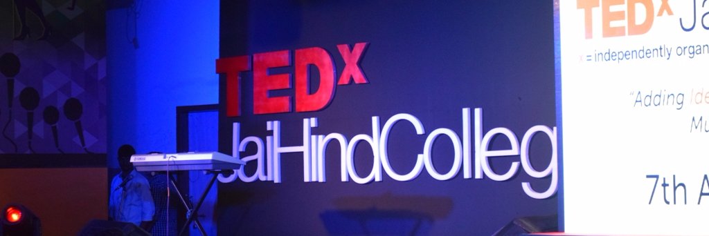 TEDxJaiHindCollege banner