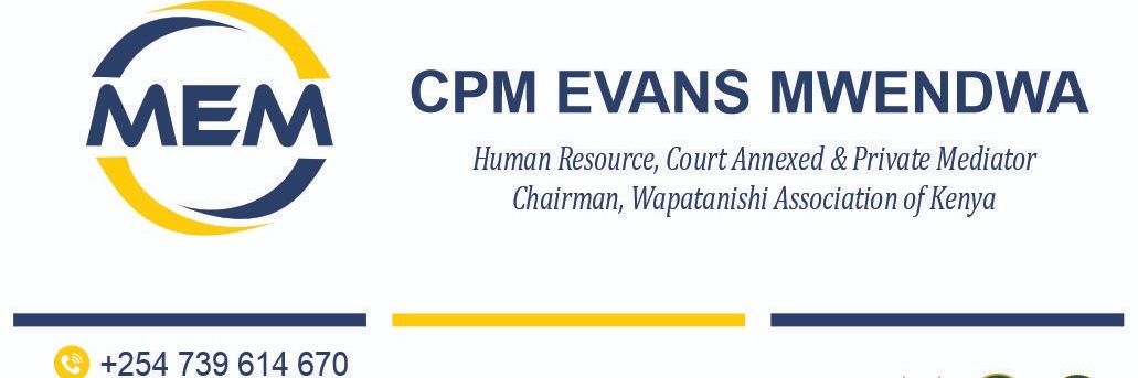 Mediator Evans Mwendwa banner