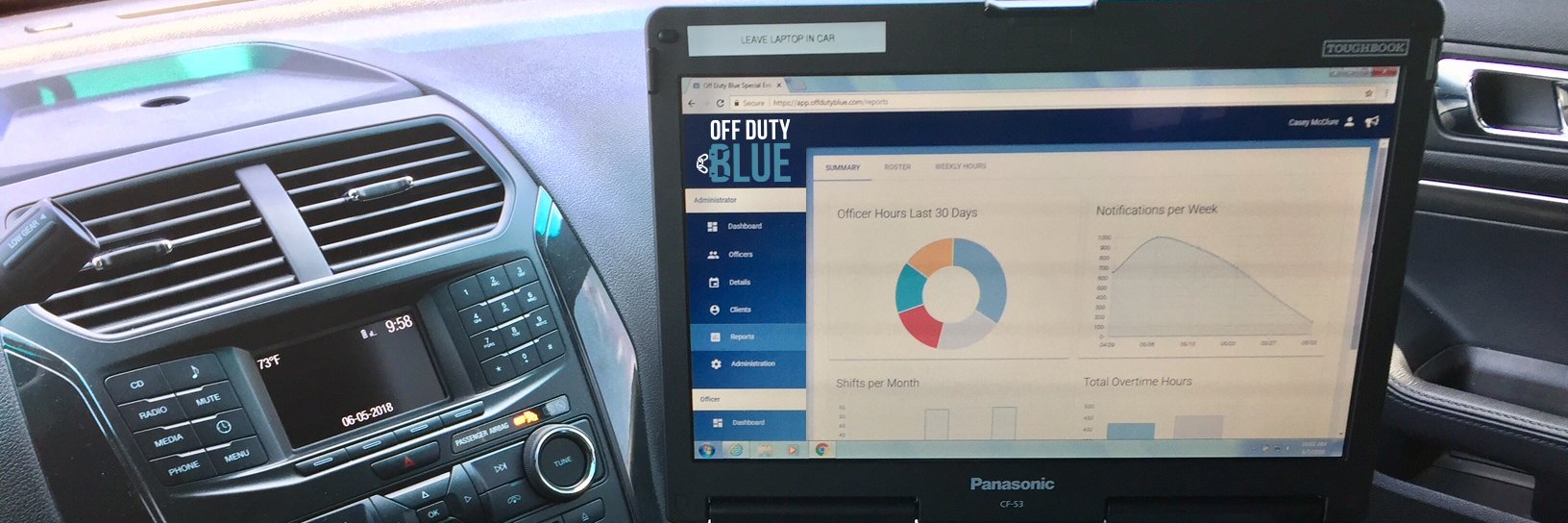 Off Duty Blue banner