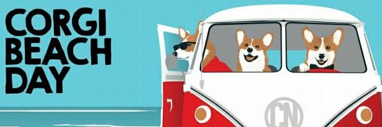 Corgi Beach Day® banner