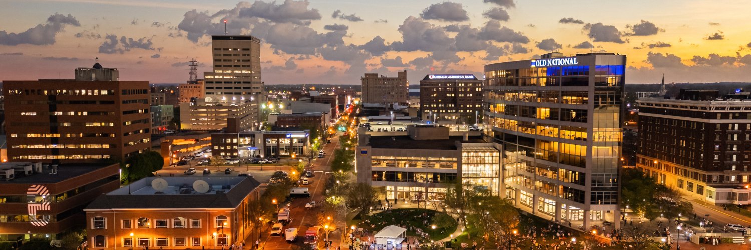 Downtown Evansville Indiana banner