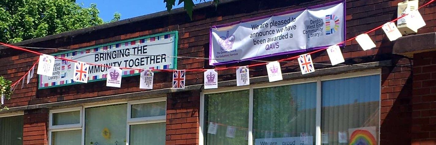 Denton West End Community Library banner