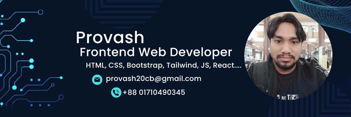 Provash | JS/React/Tailwind Frontend banner