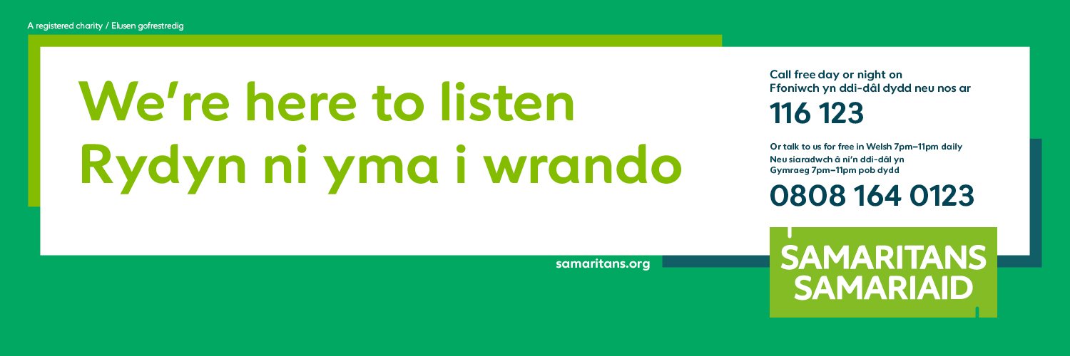 Samaritans Cymru's banner
