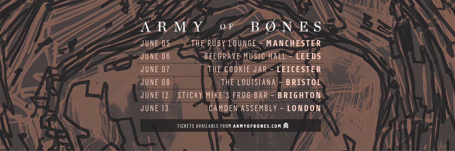 Λ R M Y OF B Ø N E S banner