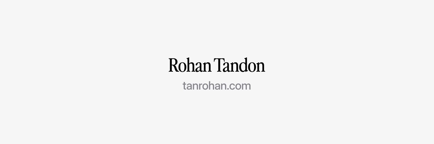 Rohan Tandon's banner