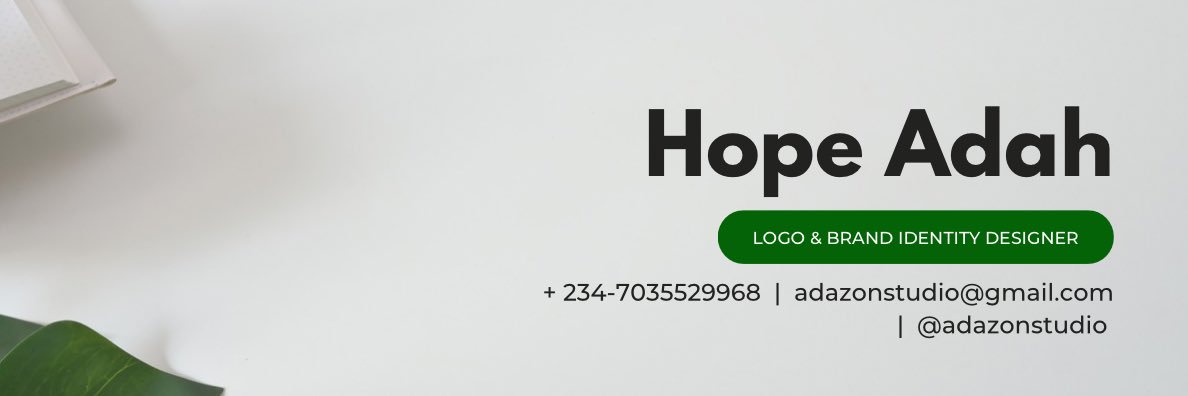 Hope Adah | Logo & Brand Identity Designer banner