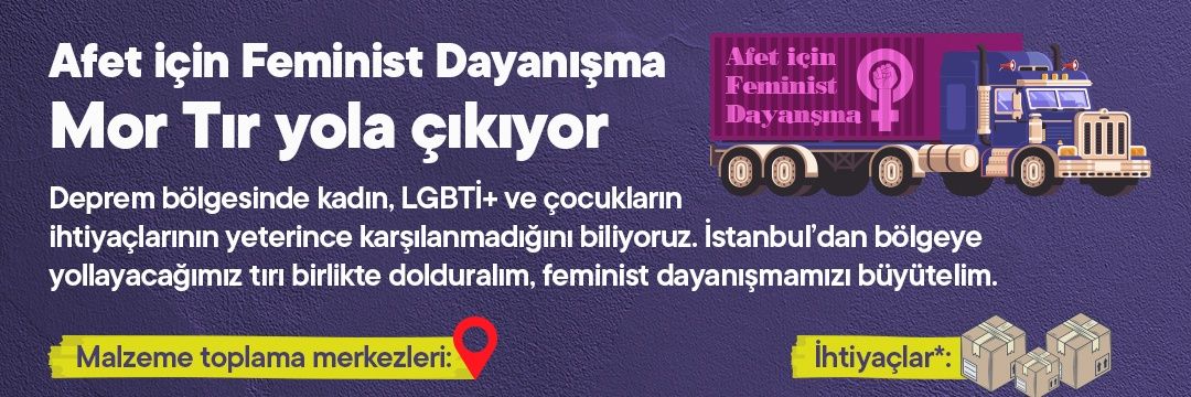 Afet için Feminist Dayanışma banner