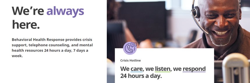 BHR Crisis Line banner