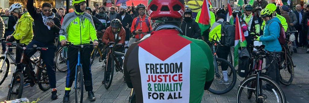 The Big Ride for Palestine's banner