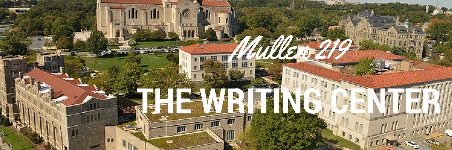 Catholic U Writing Center banner