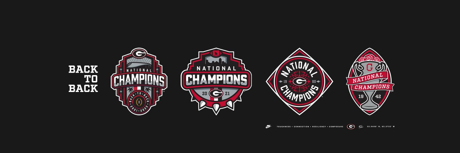 UGA BACK-TO-BACK NATIONAL CHAMPS Supporters banner
