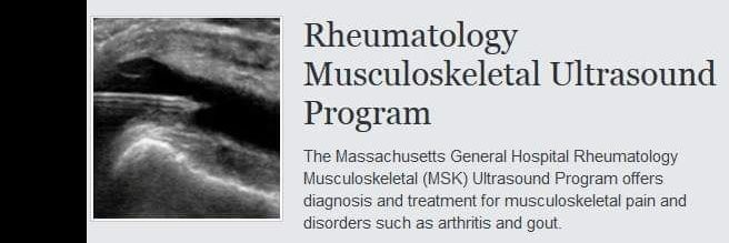 MGH Rheumatology MSK Ultrasound Program banner