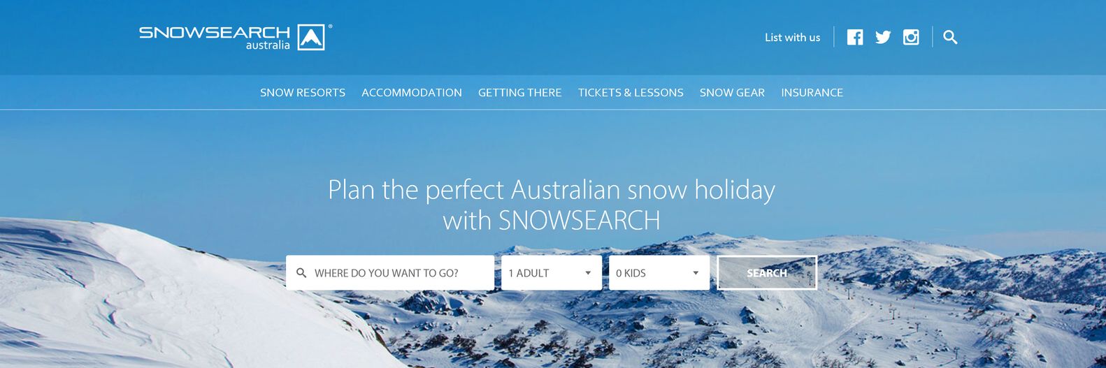 SNOWSEARCH australia banner