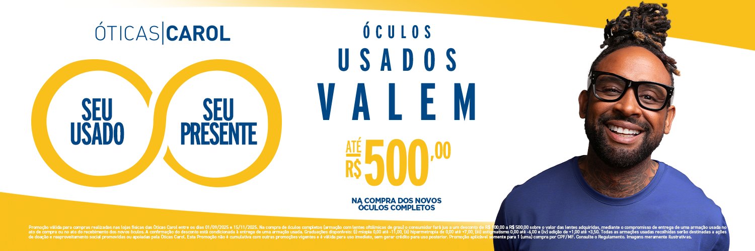 Óticas Carol banner