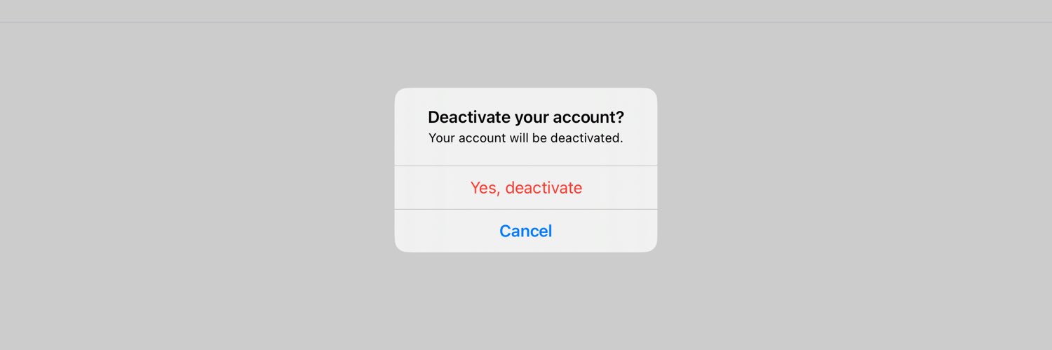 Tried to deactivate, but X won’t let me banner