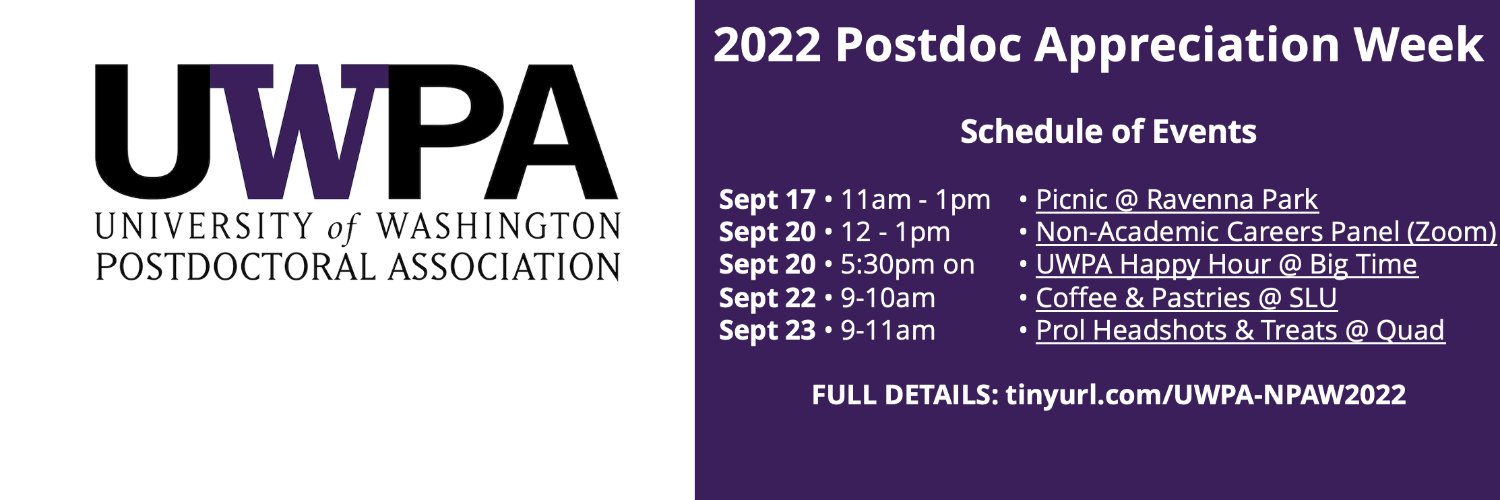UW Postdoc Association banner