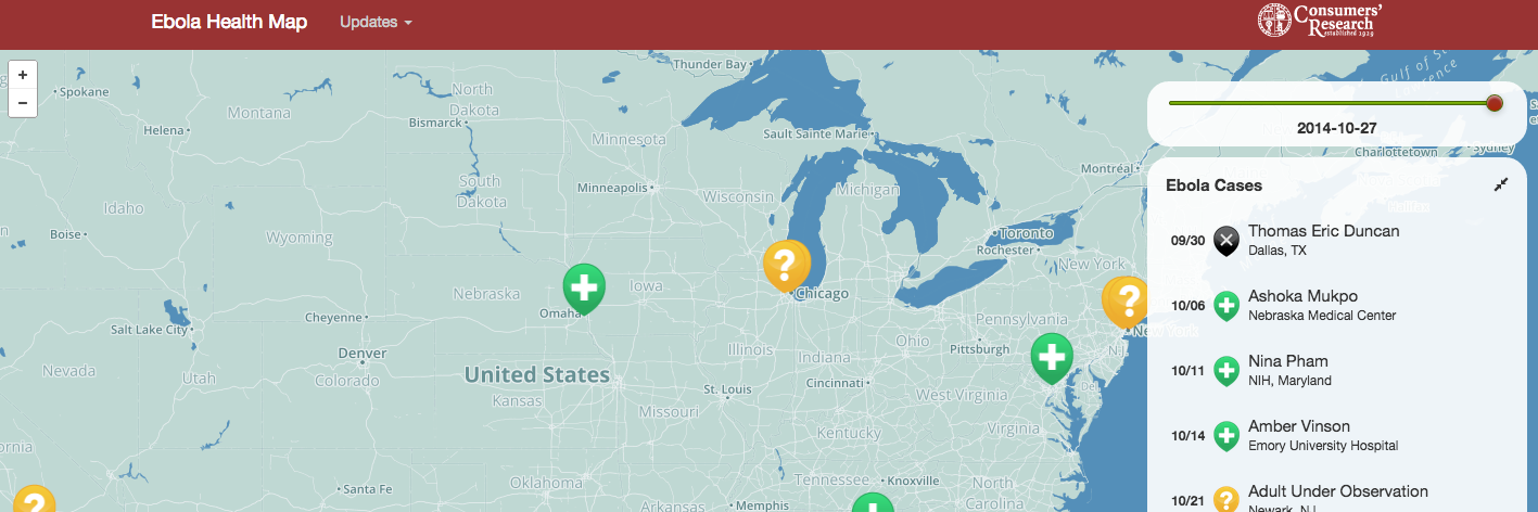 Ebola Health Map banner