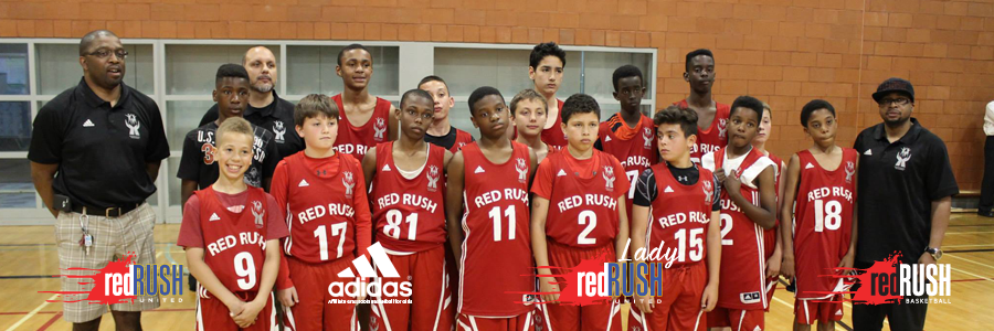 Red Rush Basketball banner