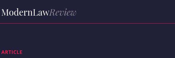 Modern Law Review banner