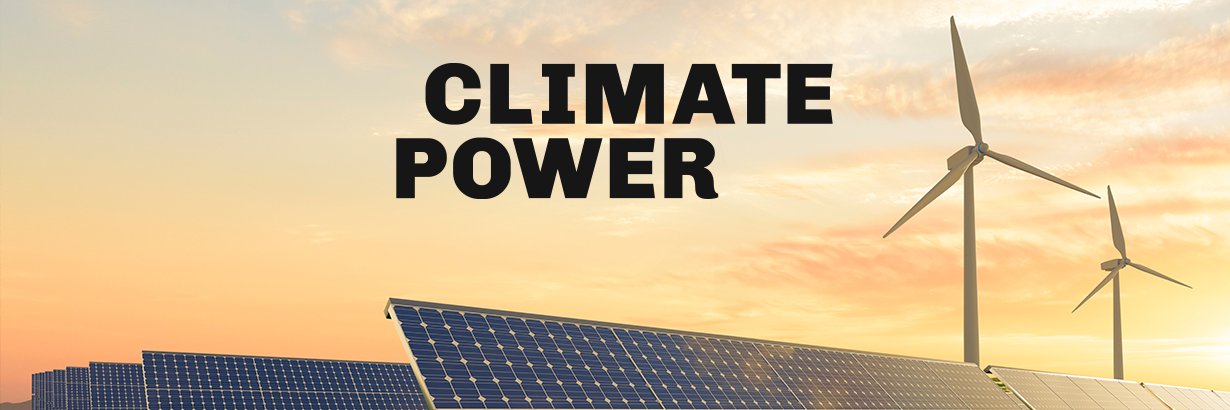 Climate Power's banner