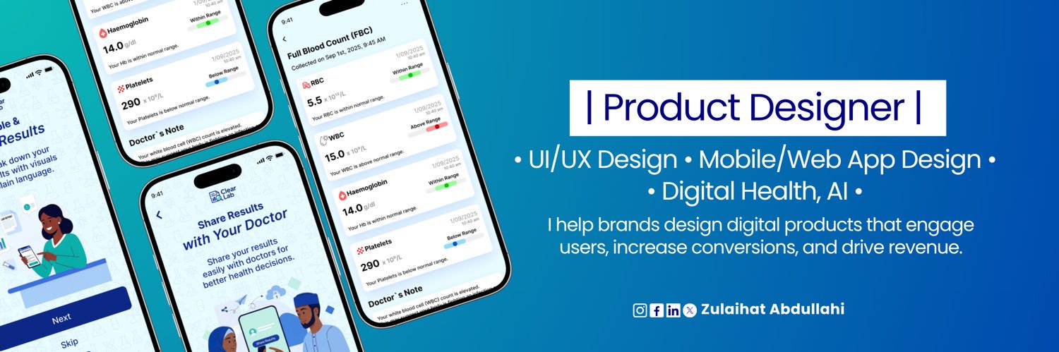 Zulaihat Abdullahi | Product Designer | banner