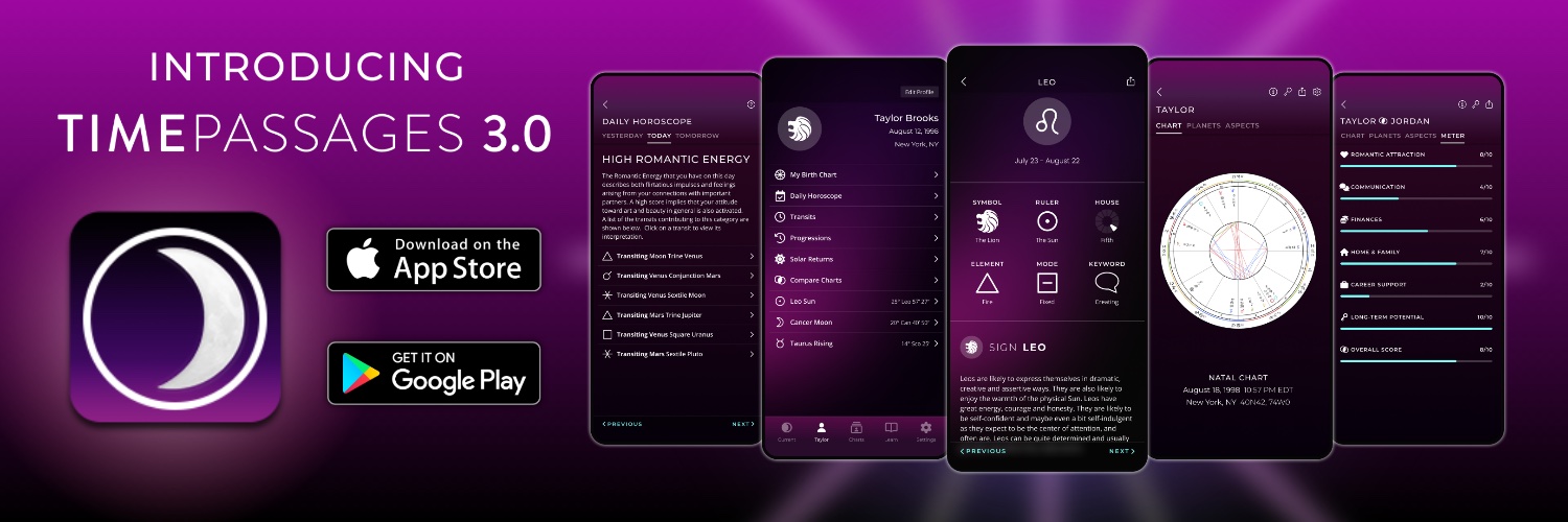 TimePassages App and AstroGraph banner