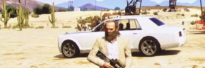 Trevor Philips in a Rolls Royce banner