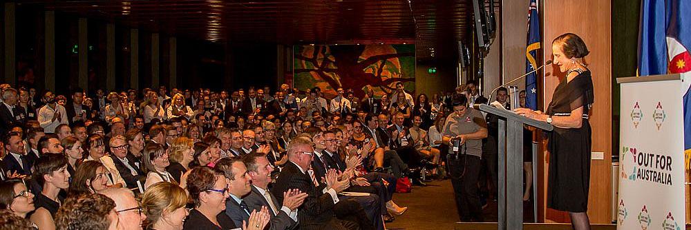 Out for Australia banner