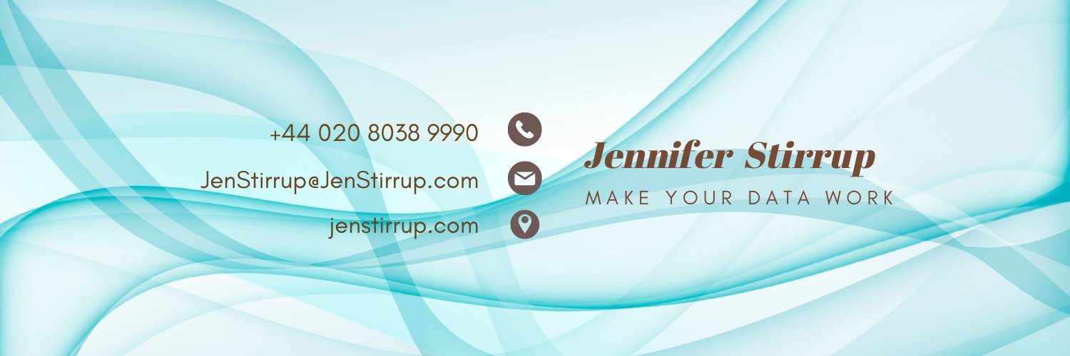 Jennifer Stirrup's Business Consulting account banner