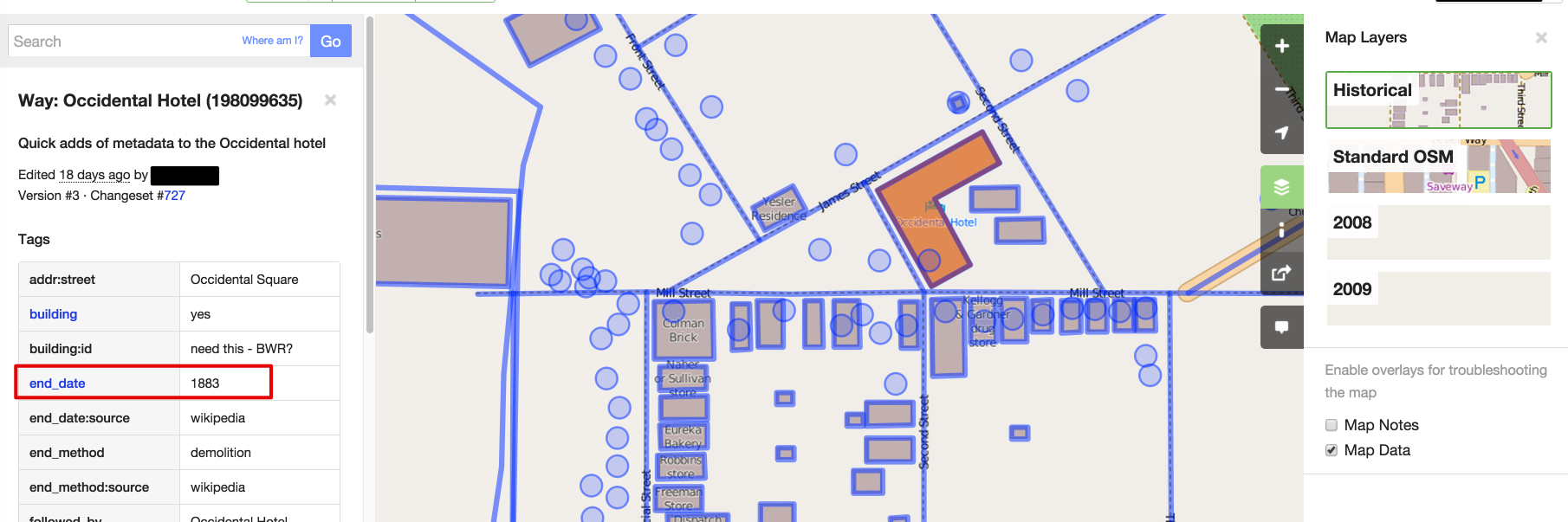 OpenHistoricalMap 🐘 @ohm@mapstodon.space 🐘 banner