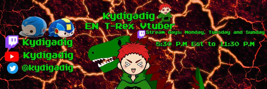 KyDigaDig Retro T-Rex V-Tuber banner
