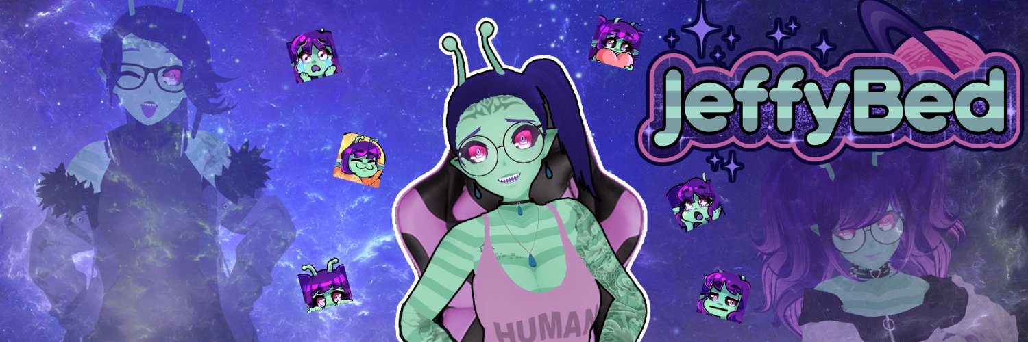 JeffyBed 👽 Alien Vtuber Fashionista✨ banner