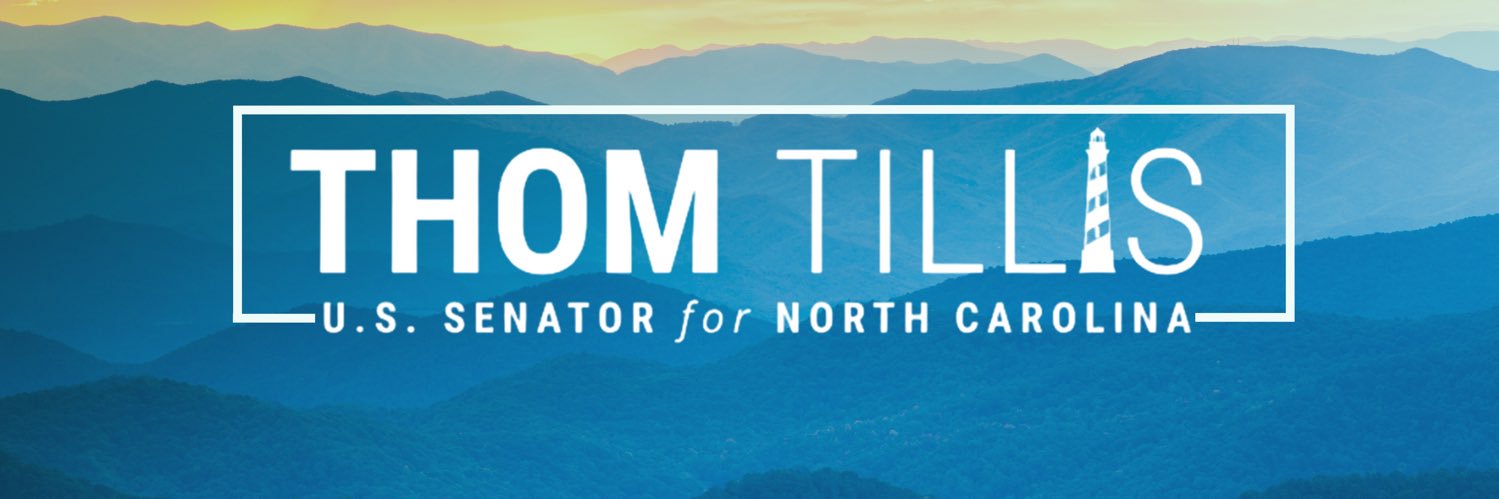 Senator Thom Tillis's banner